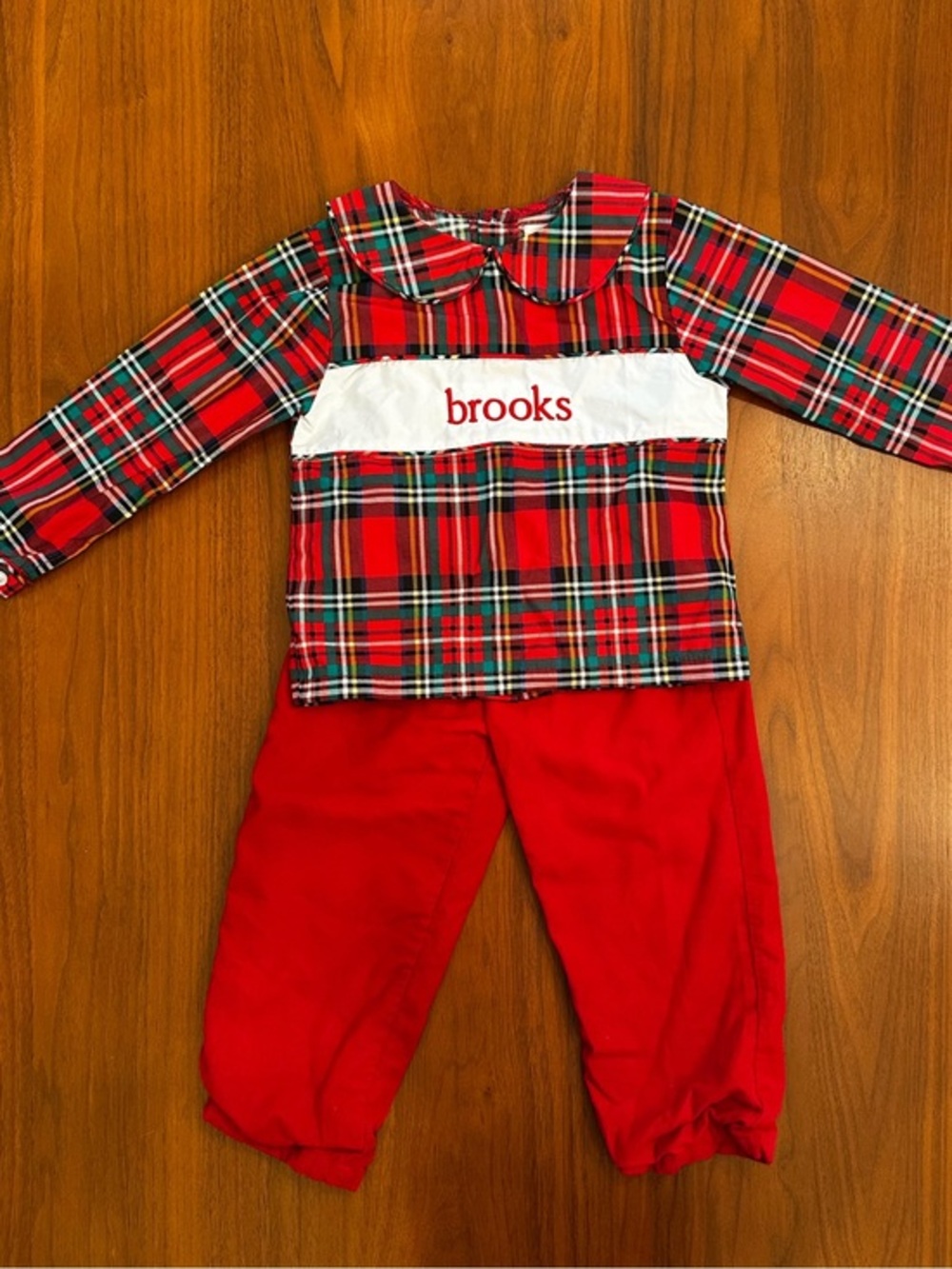 Cecil & Lou “brooks” Plaid Two-Piece Christmas Tartan Plaid Set size 2T
